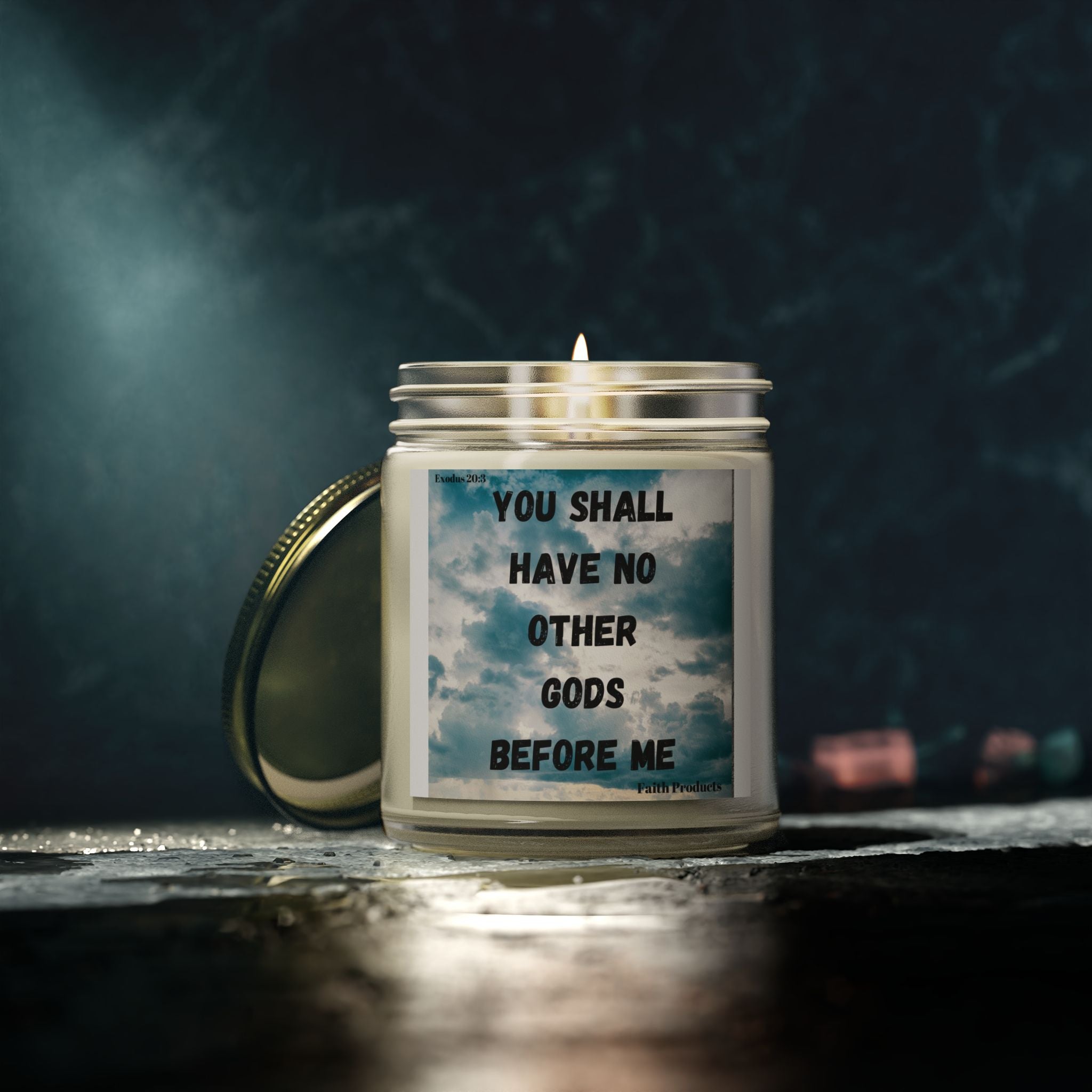 You Shall Have No Other Gods Before Me Scented Candles, Coconut Apricot Wax (4oz, 9oz)