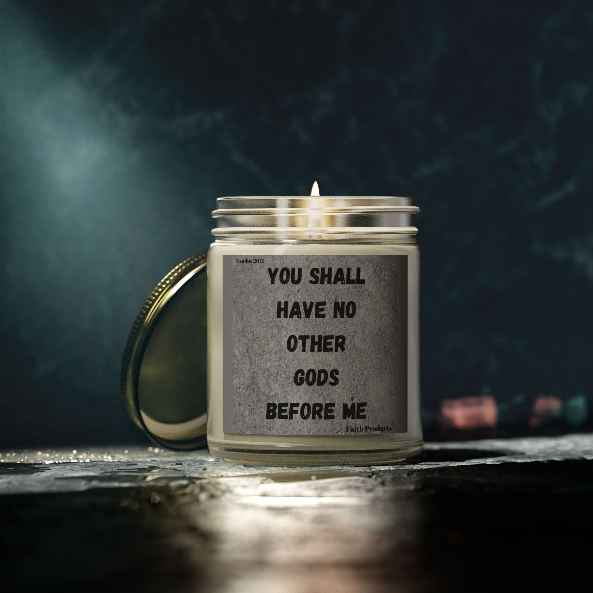 You Shall Have No Other Gods Before Me Scented Candles, Coconut Apricot Wax (4oz, 9oz)