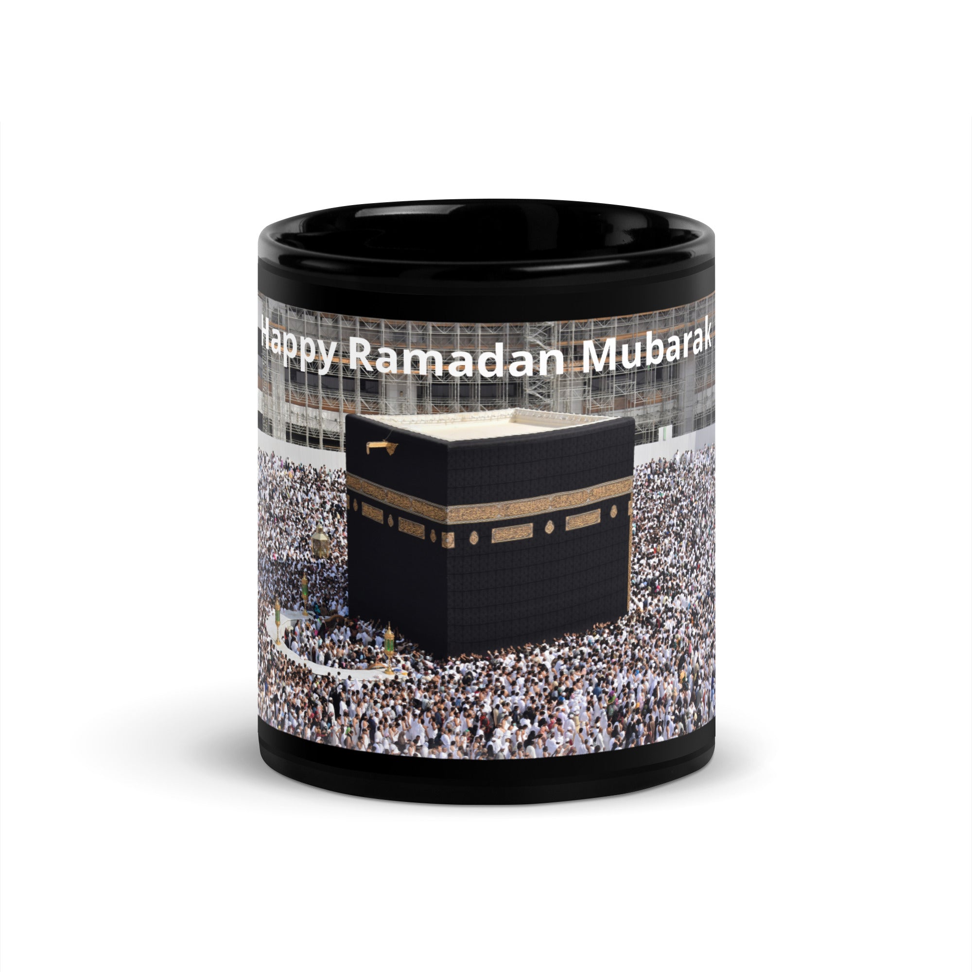 Happy Ramadan Mubarak Mecca Black Glossy Mug
