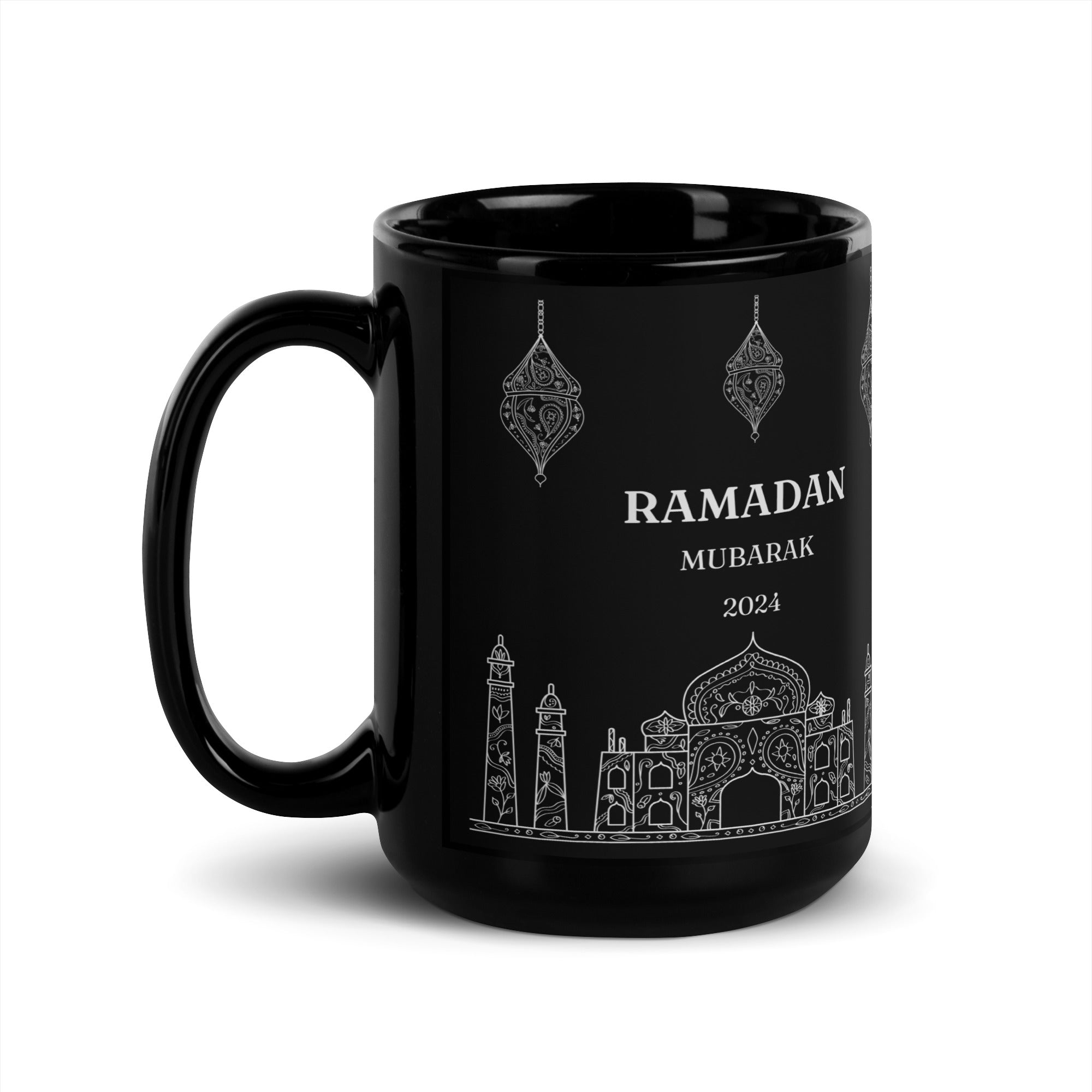 Ramadan Mubarak 2024 Black Glossy Mug OL