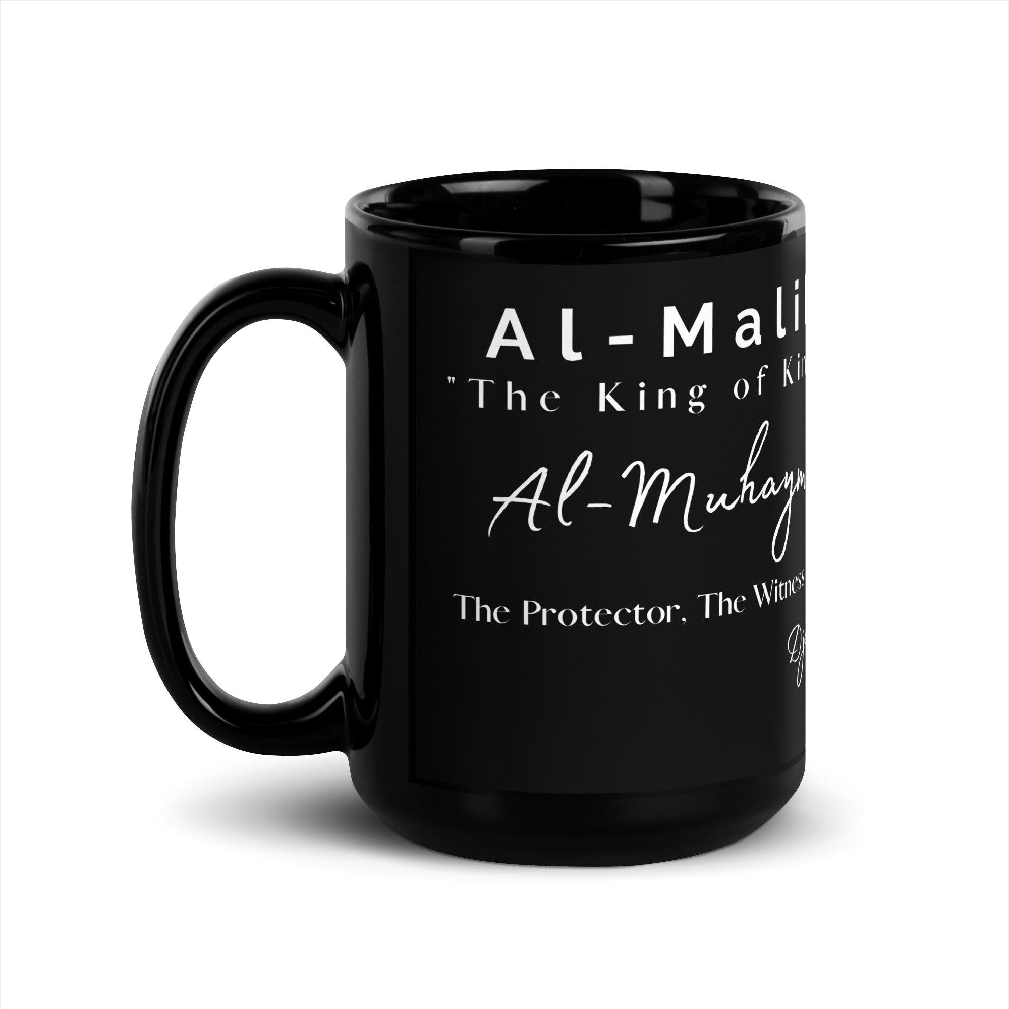 Al-Malik Black Glossy Mug