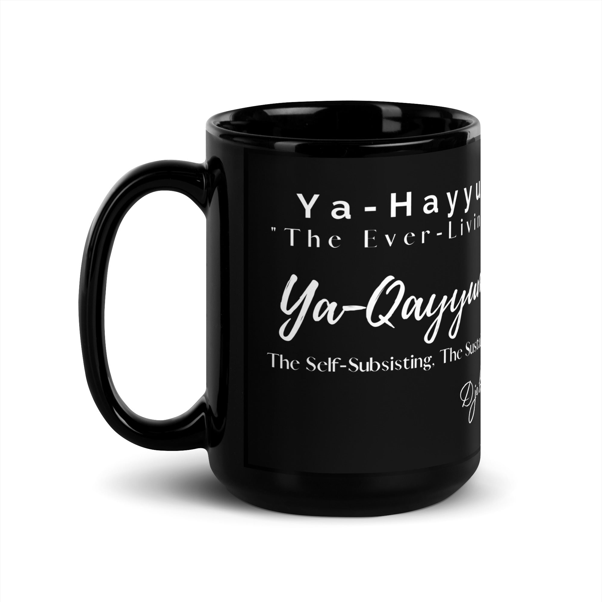 Ya-Hayyu Black Glossy Mug