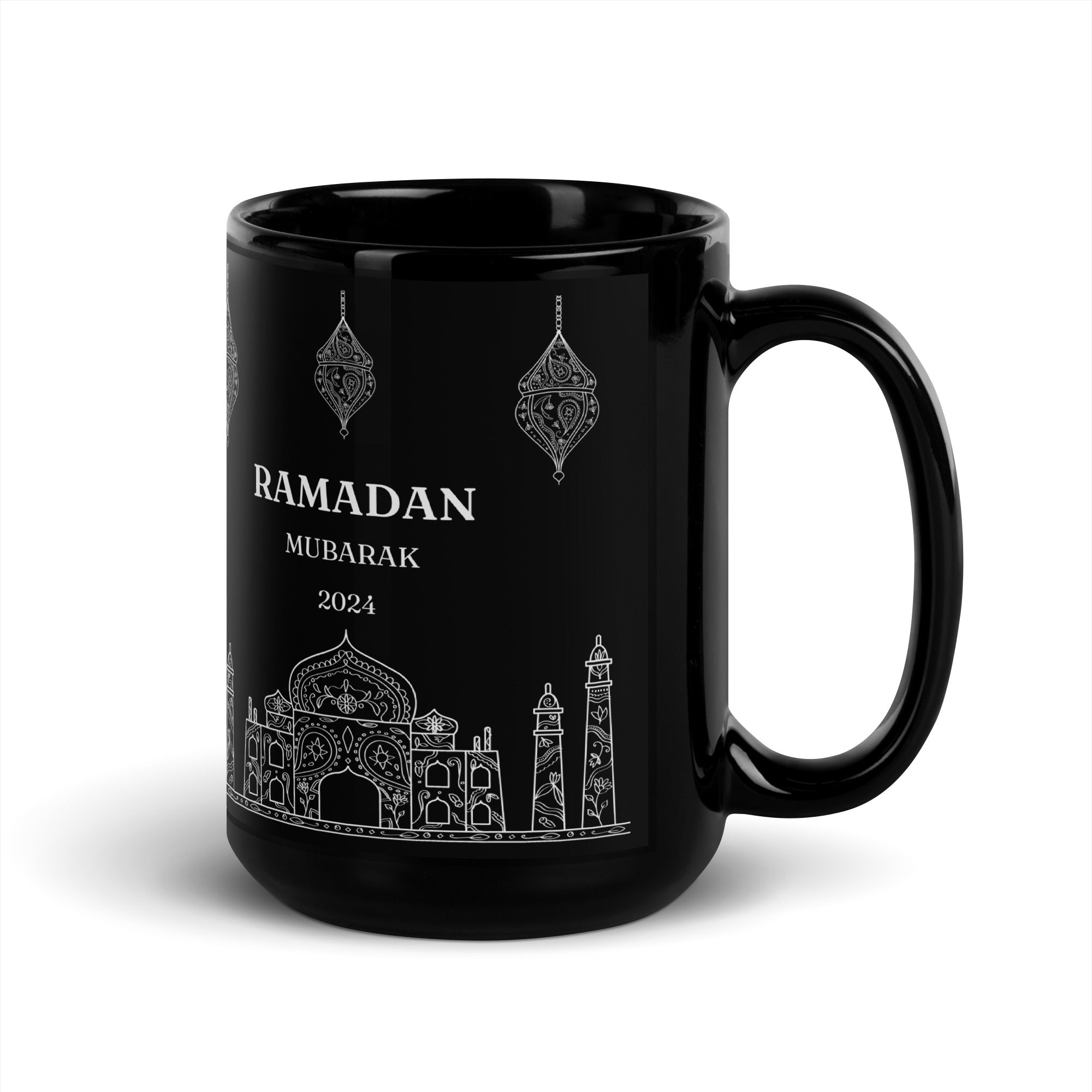 Ramadan Mubarak 2024 Black Glossy Mug OL