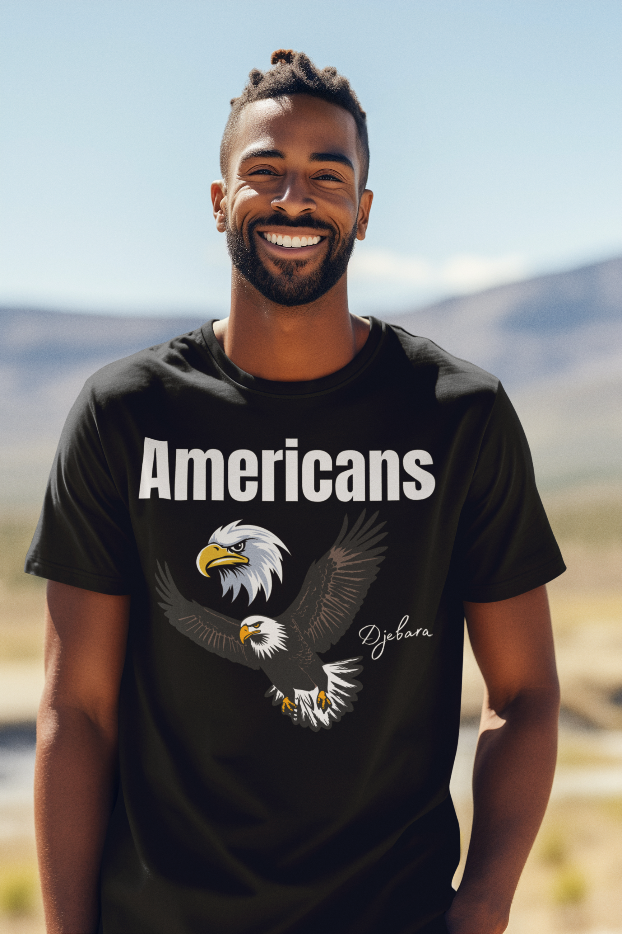 Black Americans Double Head Eagle USA Short-Sleeve Unisex T-Shirt S-3XL