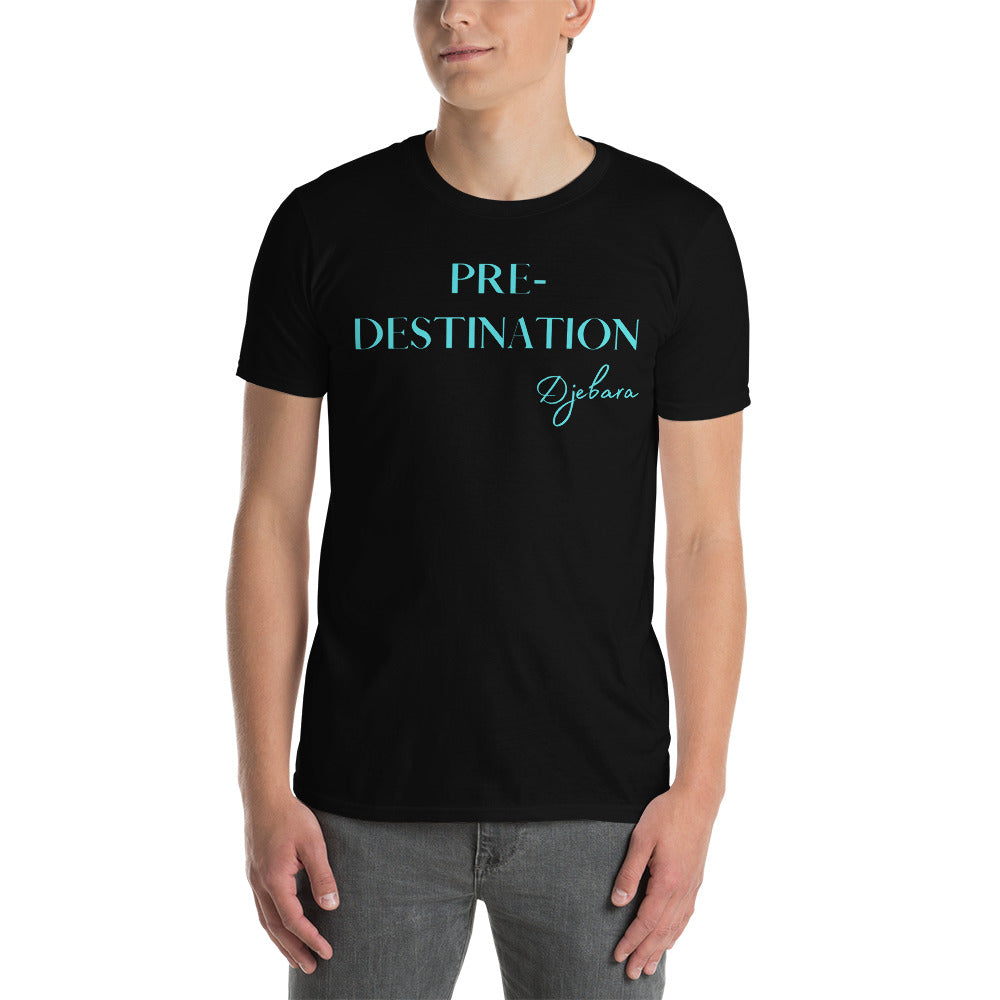Black Pre-Destination Short-Sleeve Gildan Unisex T-Shirt (Aqua) S-3XL