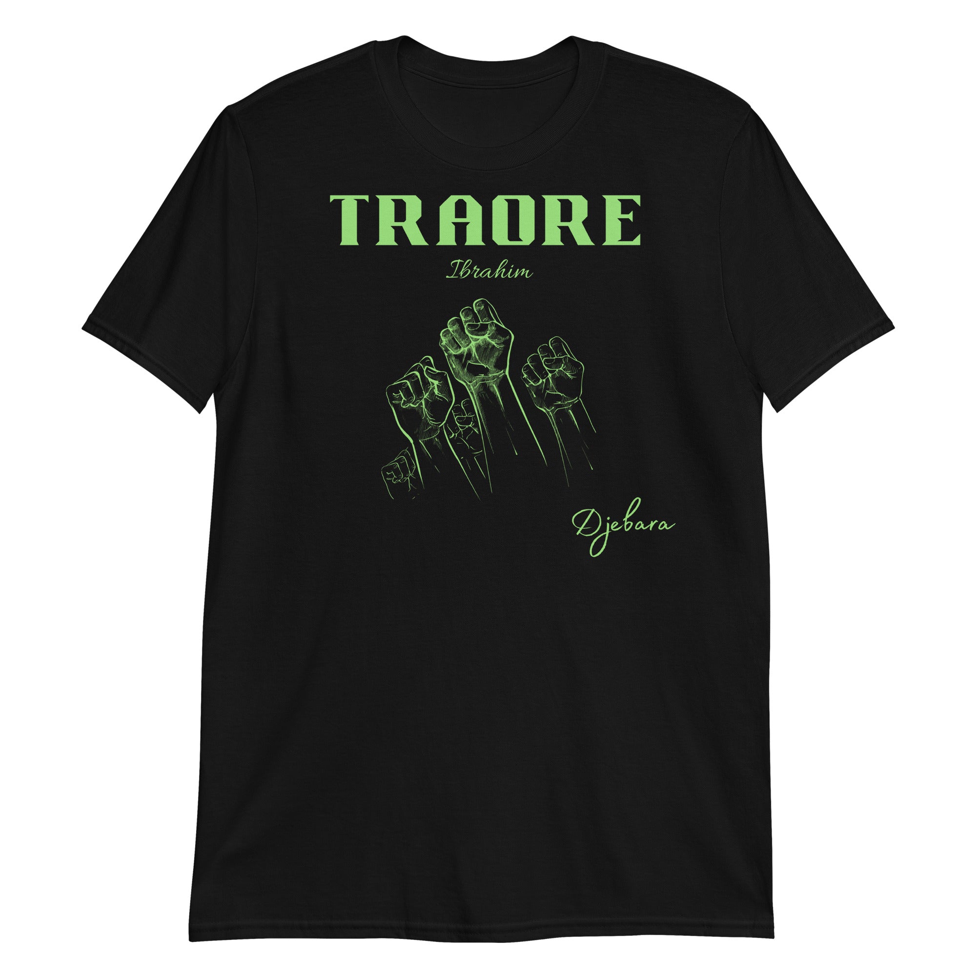 Black Traore Short-Sleeve Gildan Unisex T-Shirt (Green) S-3XL