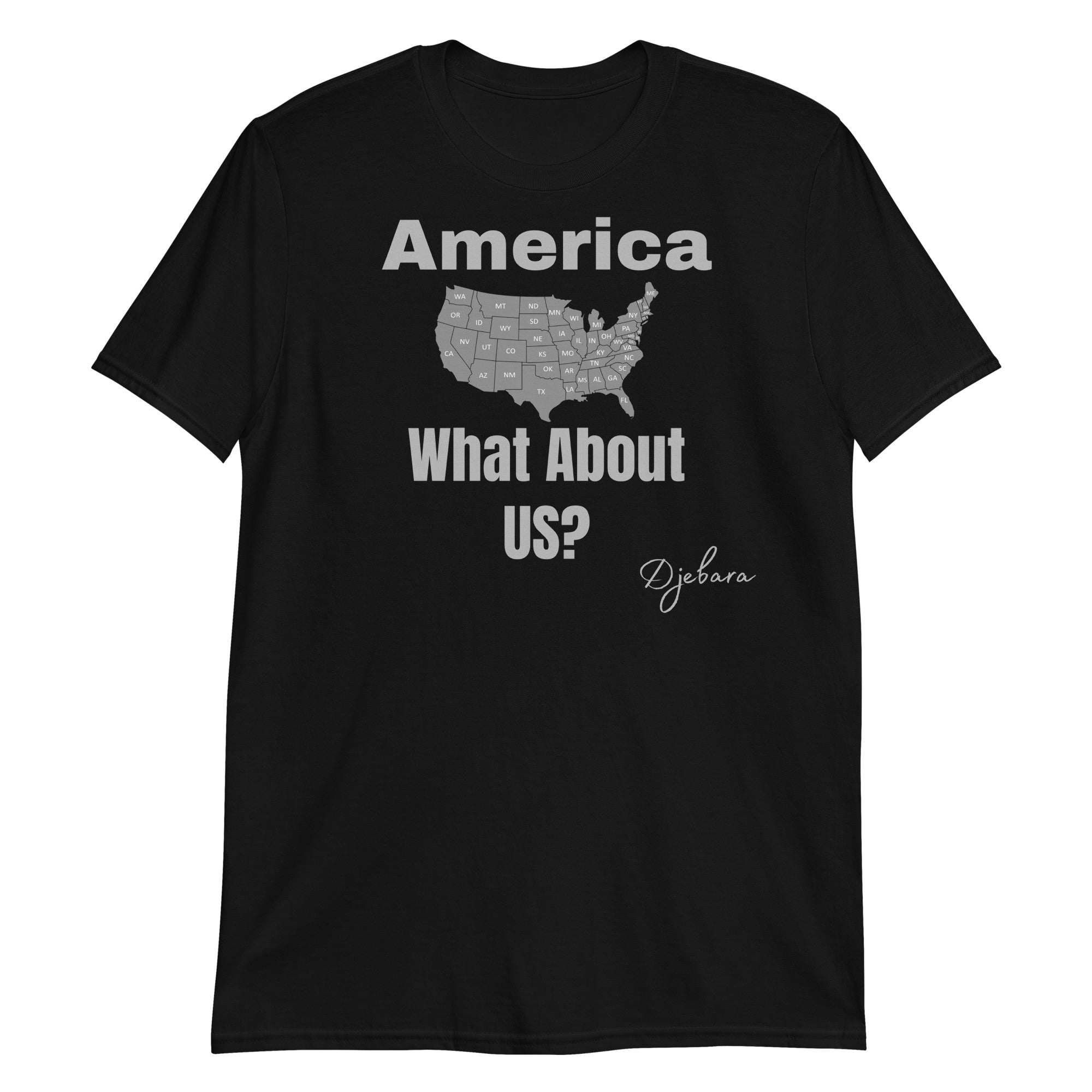 What About US? Short-Sleeve Gildan Unisex T-Shirt (Grey) S-3XL
