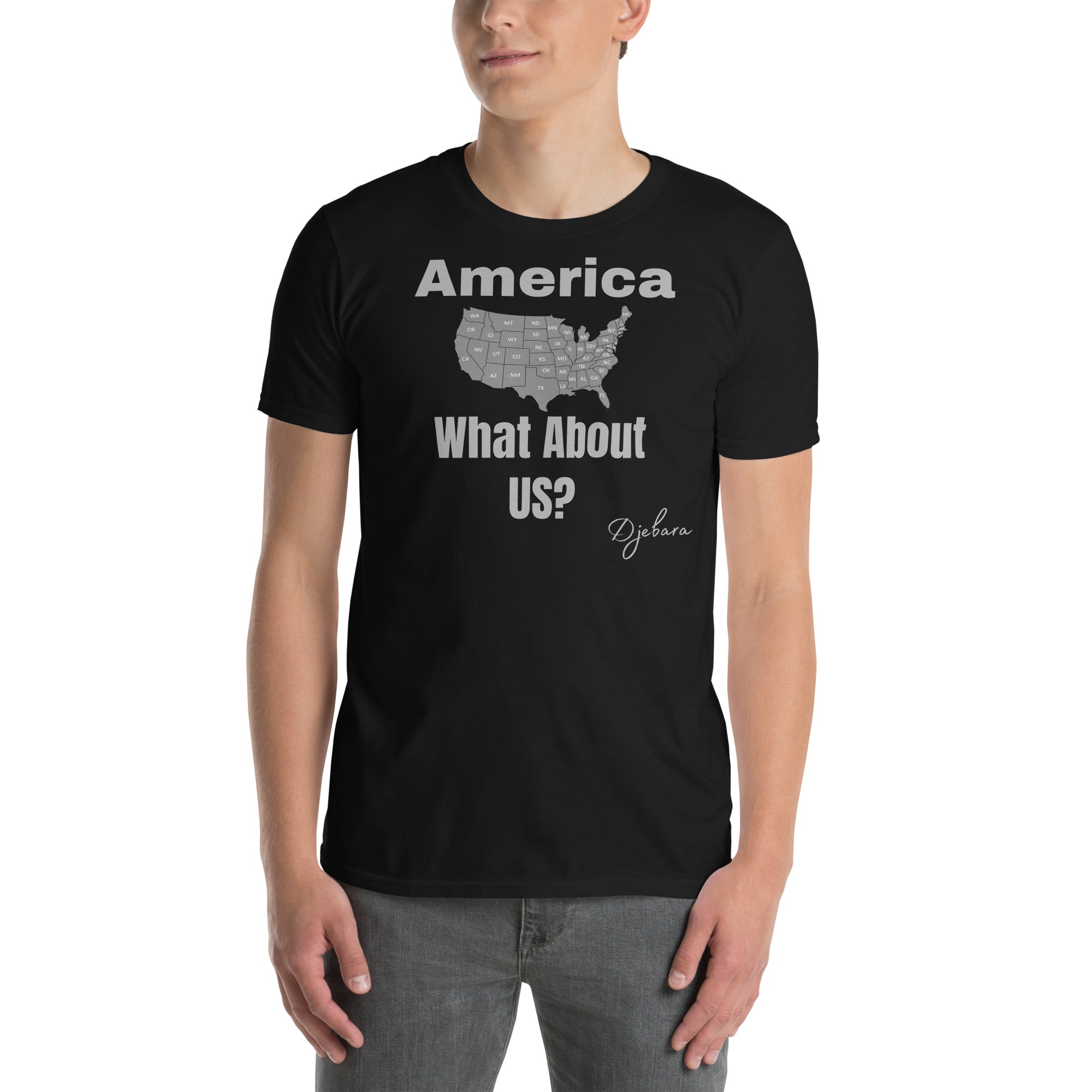 What About US? Short-Sleeve Gildan Unisex T-Shirt (Grey) S-3XL