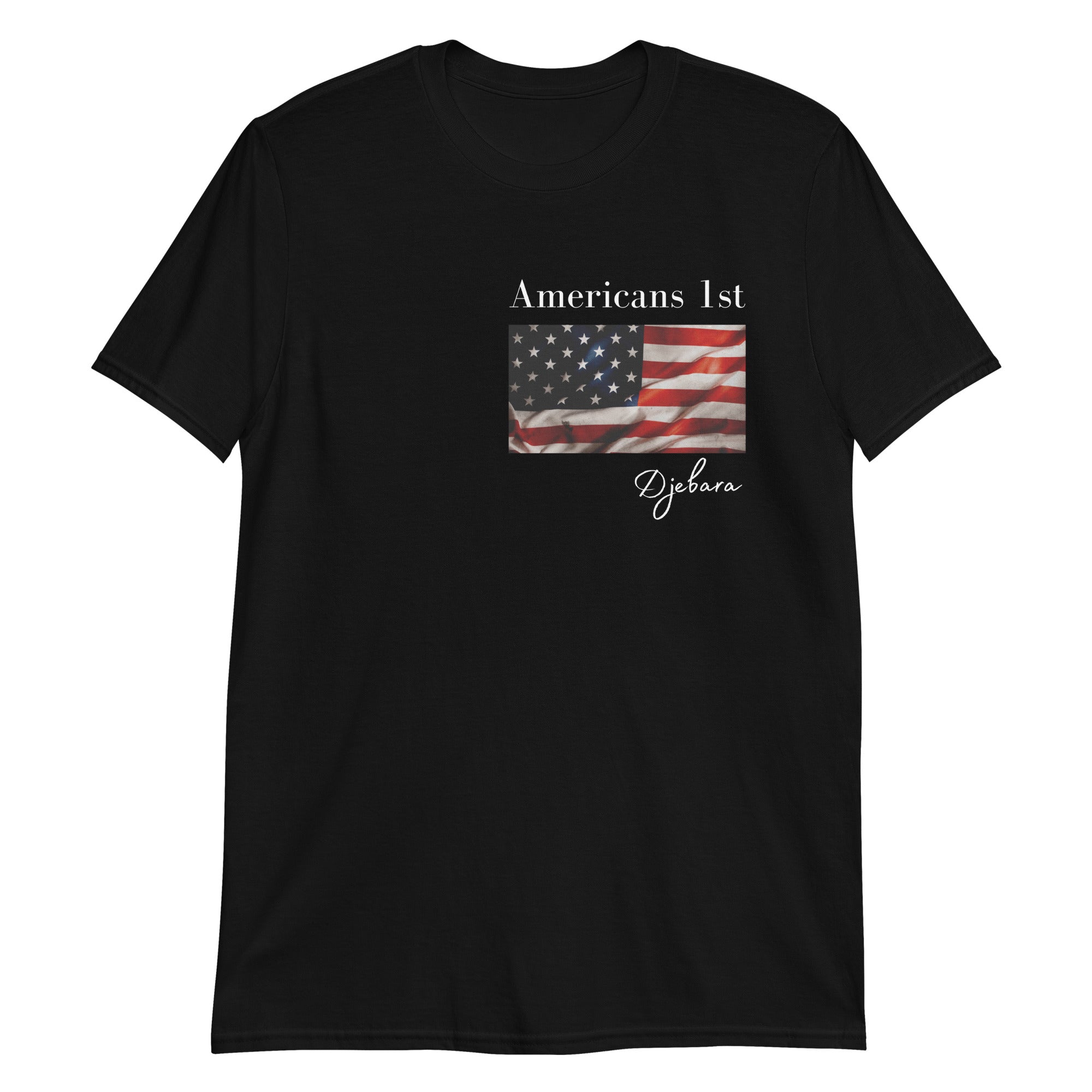 Americans 1st Patriot USA Front & Back Short-Sleeve Gildan Unisex T-Shirt S-3XL