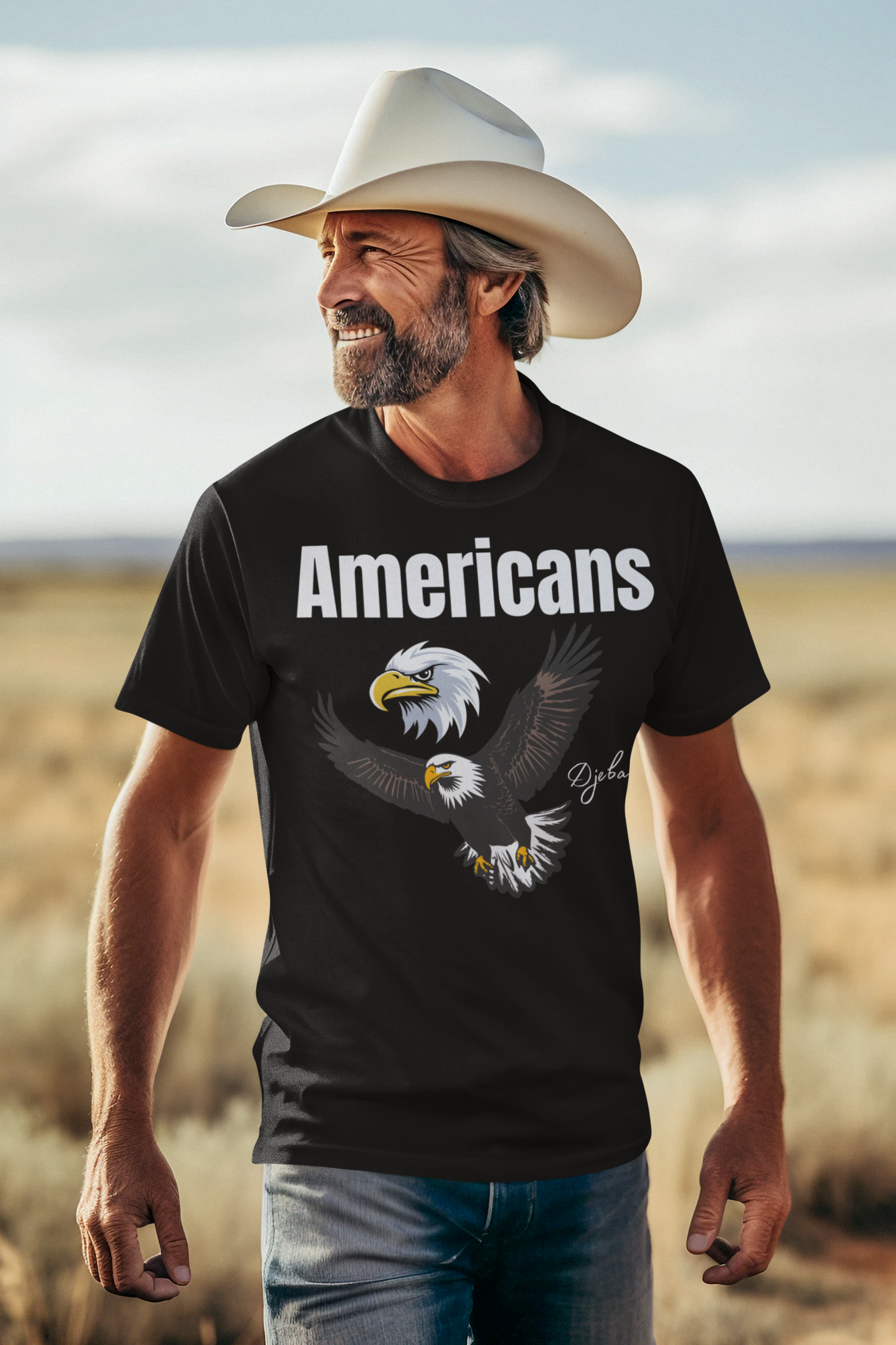 Black Americans Double Head Eagle USA Short-Sleeve Unisex T-Shirt S-3XL