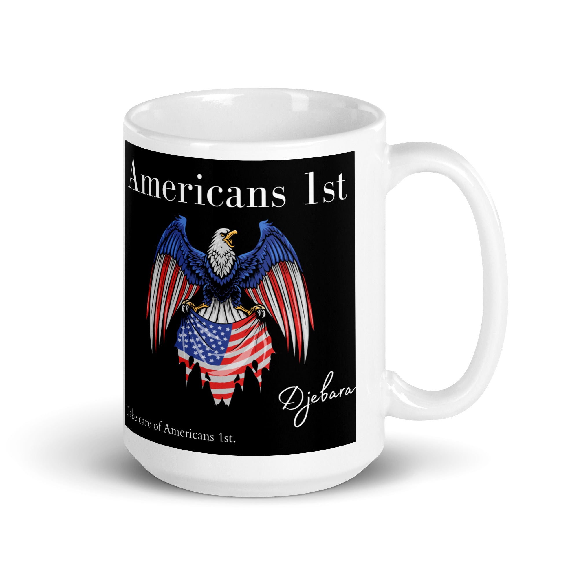 Americans 1st Eagle White Glossy Mug BBG