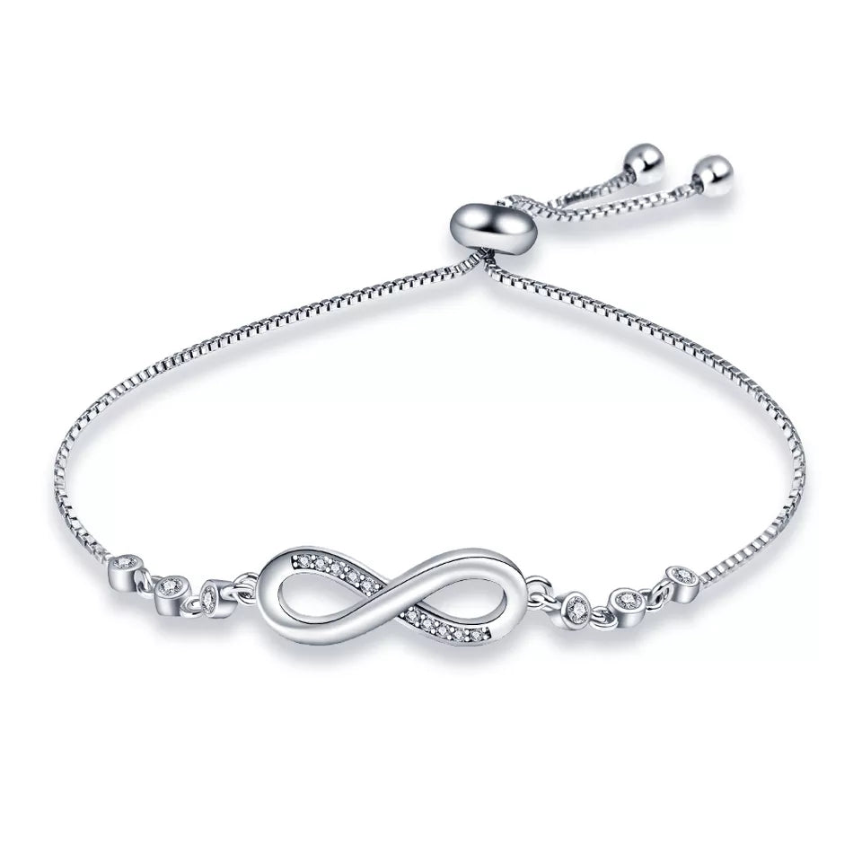 Silver Stainless Steal "Infinity" Chain Bracelet