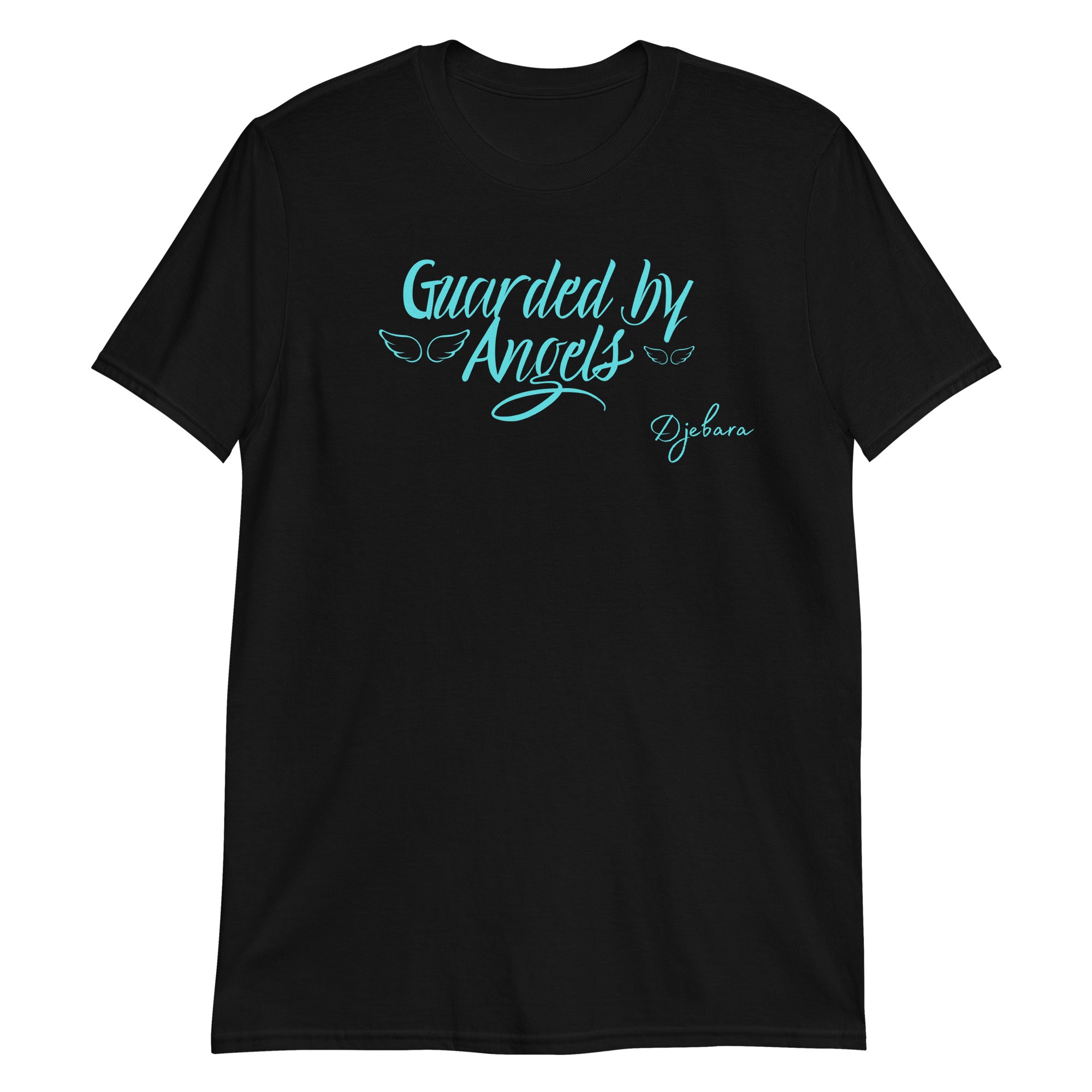 Black Guarded by Angels Gildan Short-Sleeve Unisex T-Shirt S-(A-Wings) 3XL