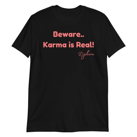 Black Karma Short-Sleeve Gildan Unisex T-Shirt S-3XL (Coral)